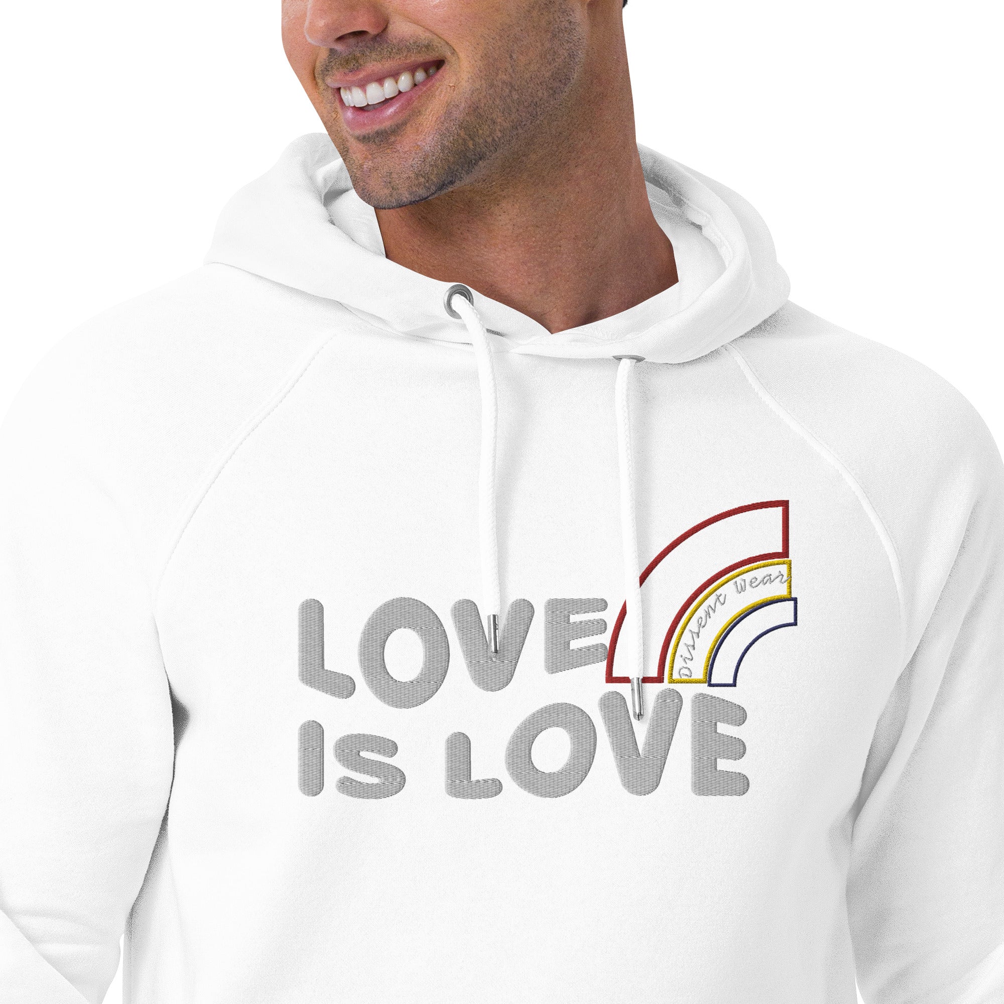 Embroidered LOVE IS LOVE - SHOW YOUR PRIDE HOODIE- multiple colors