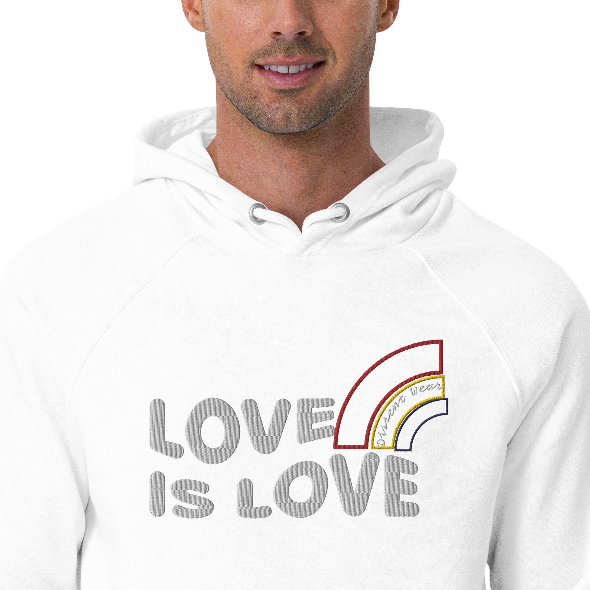 Embroidered LOVE IS LOVE - SHOW YOUR PRIDE HOODIE- multiple colors