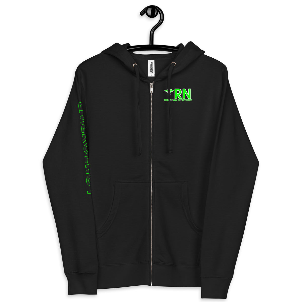 FRONT / ARM Unisex fleece zip up hoodie
