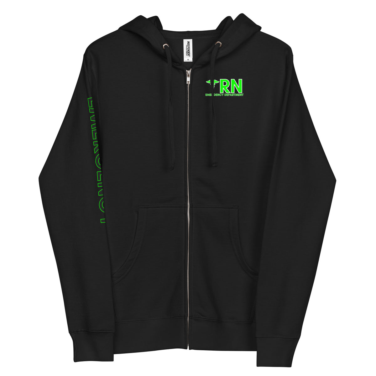 FRONT / ARM Unisex fleece zip up hoodie