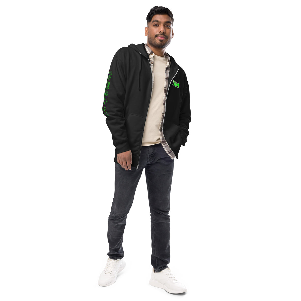 FRONT / ARM Unisex fleece zip up hoodie