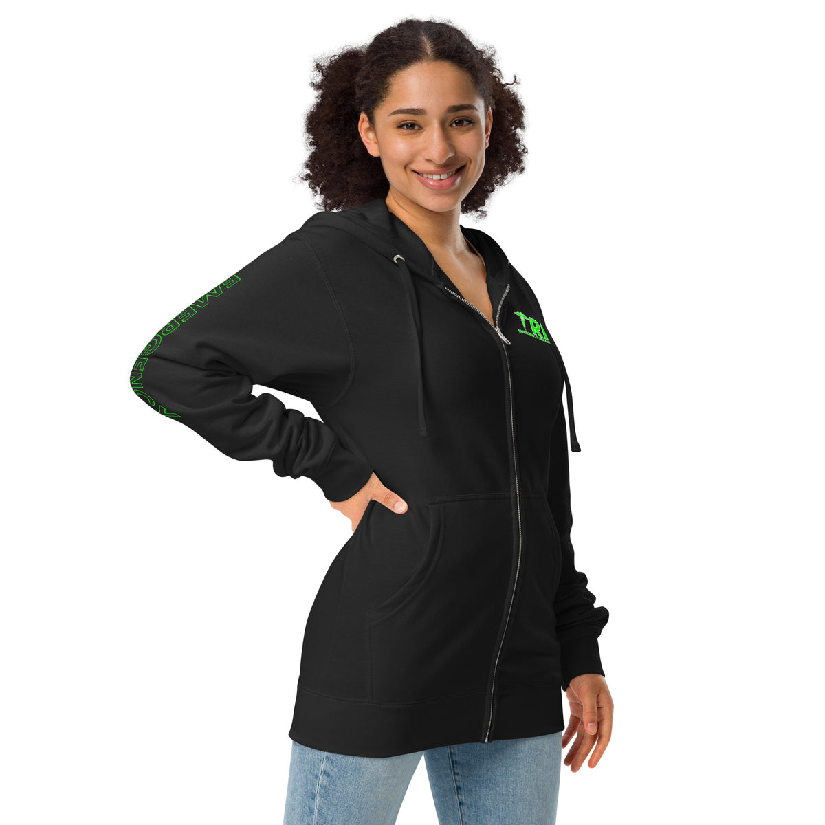 FRONT / ARM Unisex fleece zip up hoodie
