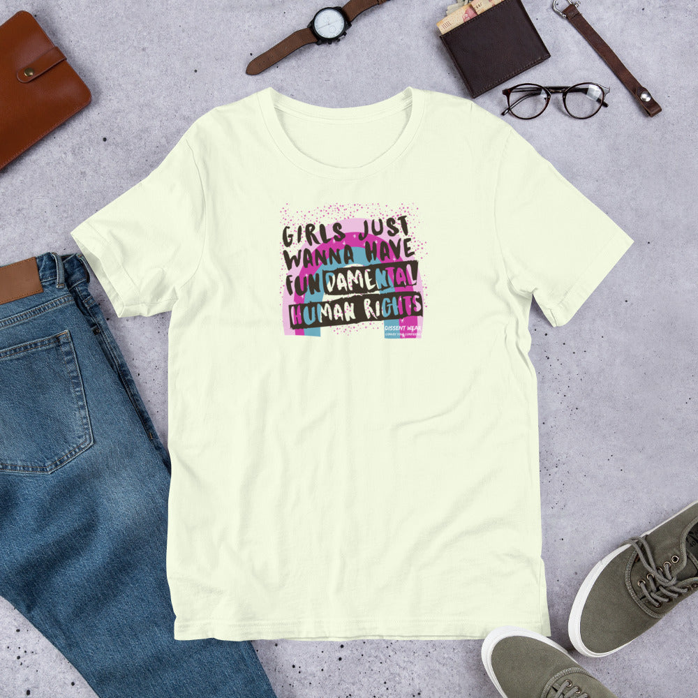 Girls Just Want to Have FUNdamental Human Rights Adult Tee