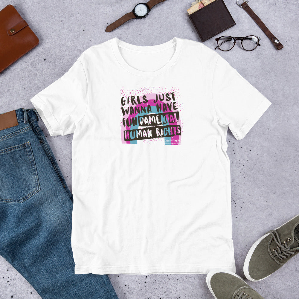 Girls Just Want to Have FUNdamental Human Rights Adult Tee