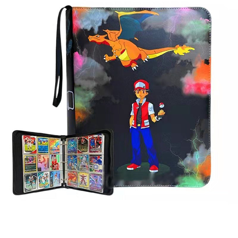 Pokémon Card Book Four Grid Pu Zipper Card Book Game Card Collection Bag Pokémon Card Book