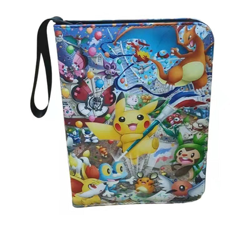 Pokémon Card Book Four Grid Pu Zipper Card Book Game Card Collection Bag Pokémon Card Book