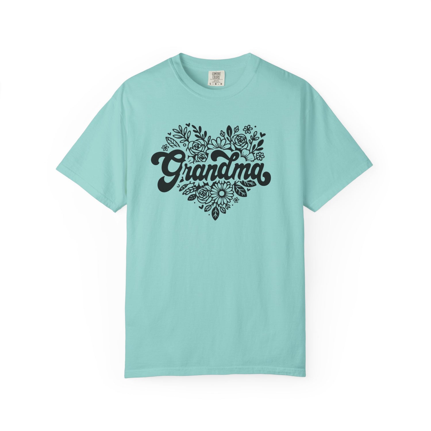 Grandma Large Center Floral Heart T-Shirt, Gift for Grandma, Mother&