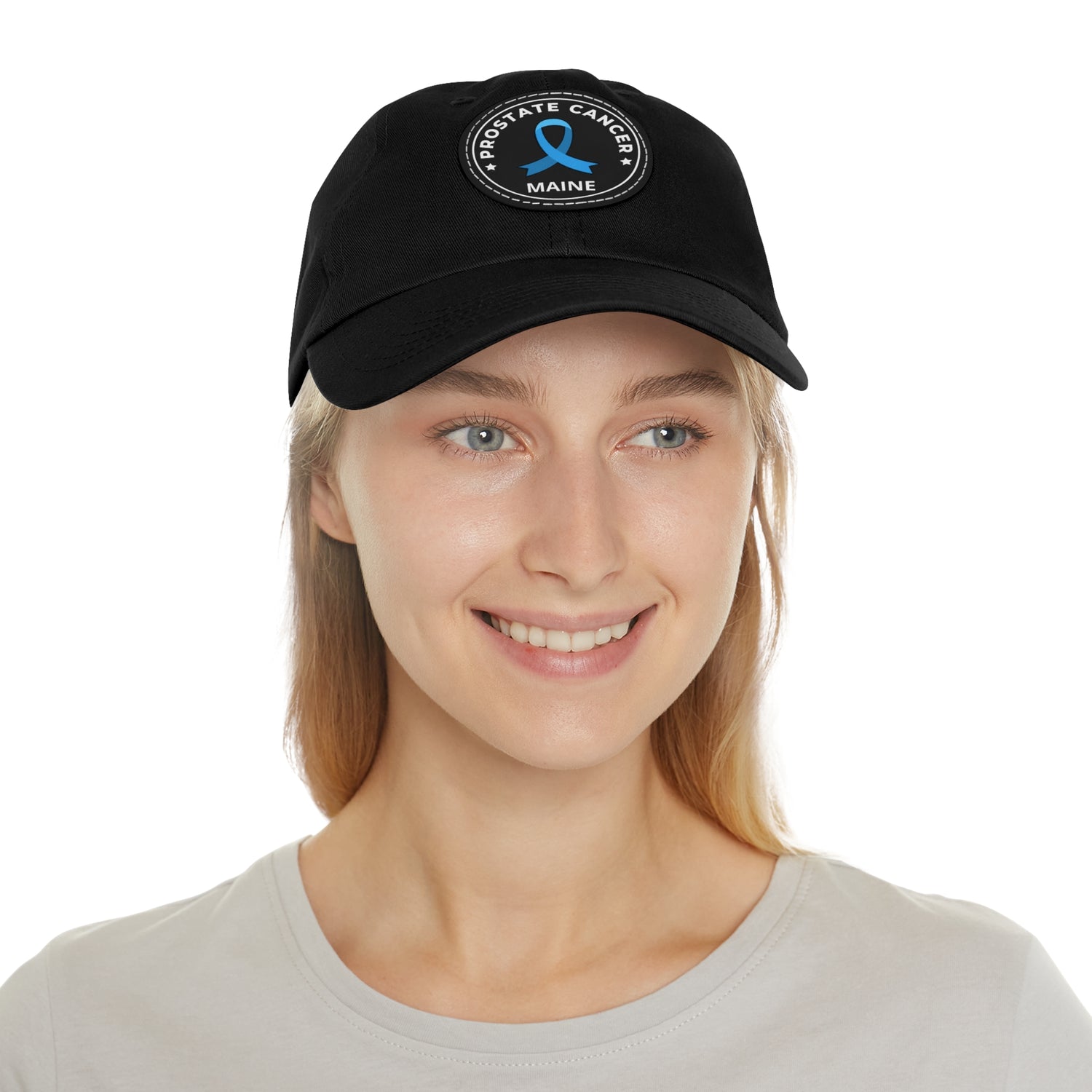 Prostate Cancer Maine Dad Hat with Leather Patch (Round)