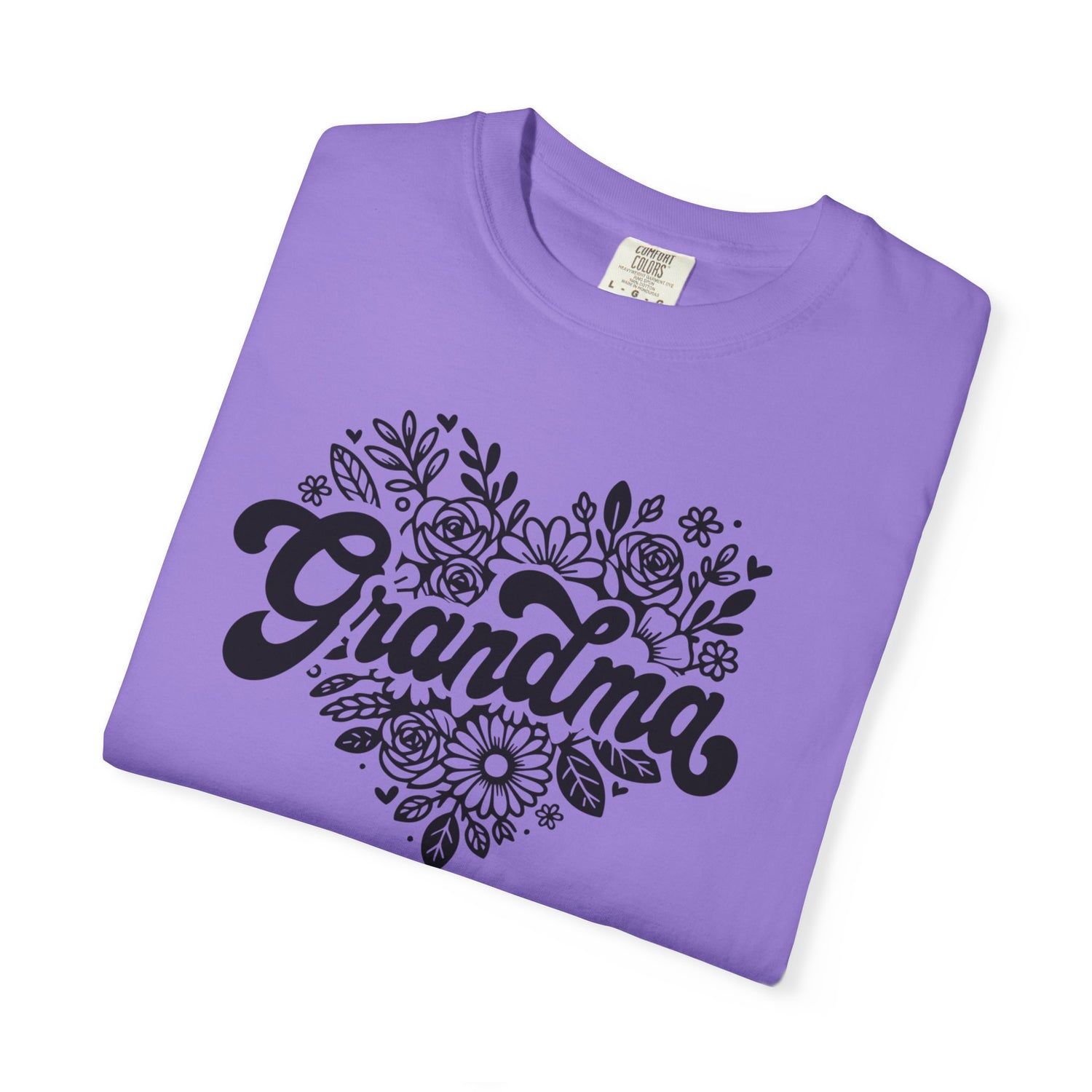 Grandma Large Center Floral Heart T-Shirt, Gift for Grandma, Mother&