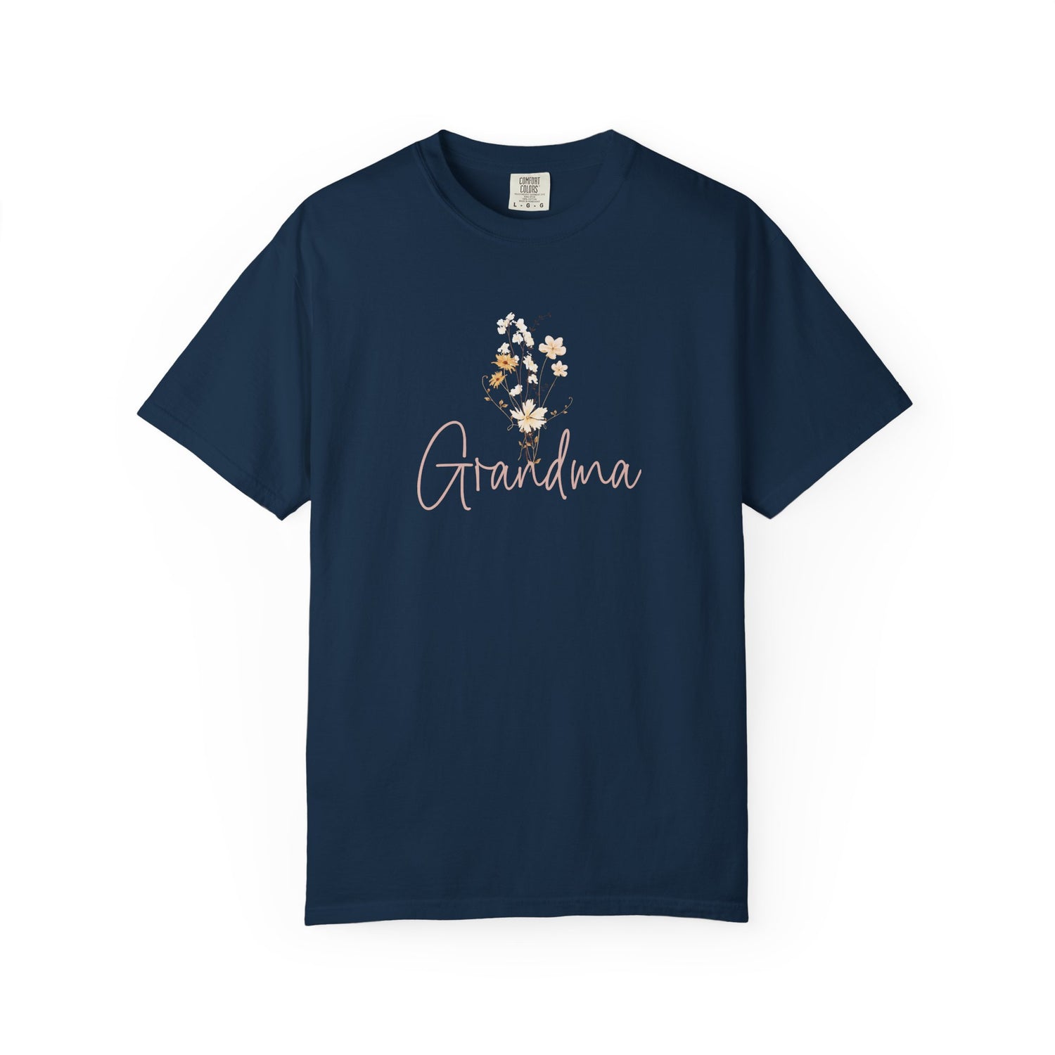 Flower Grandma Unisex Garment-Dyed T-Shirt, Gift for Grandma, Floral Tee, Mother&