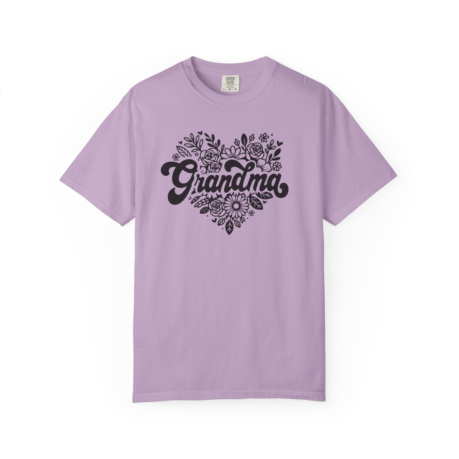 Grandma Large Center Floral Heart T-Shirt, Gift for Grandma, Mother&