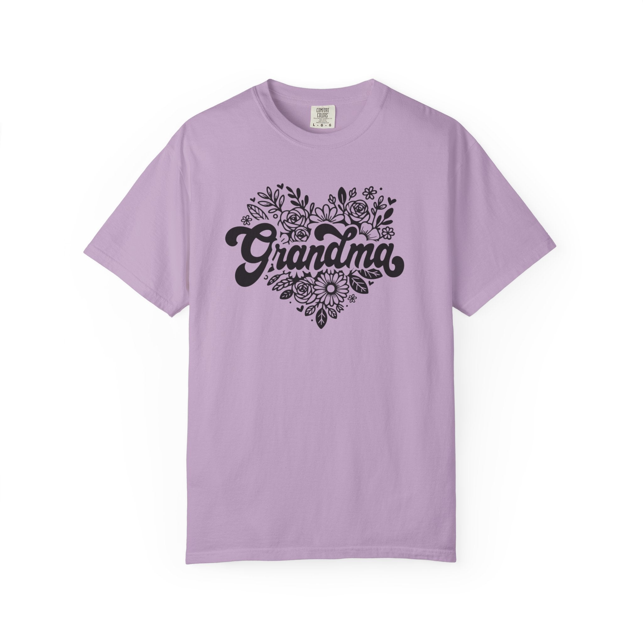 Grandma Large Center Floral Heart T-Shirt, Gift for Grandma, Mother&