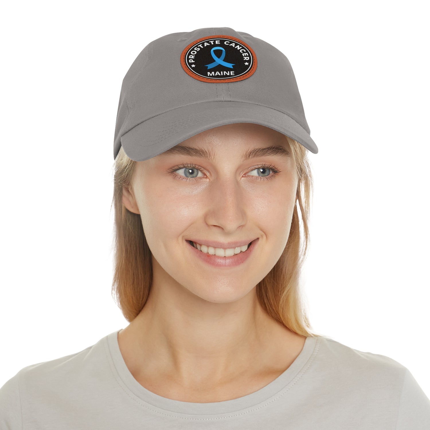 Prostate Cancer Maine Dad Hat with Leather Patch (Round)