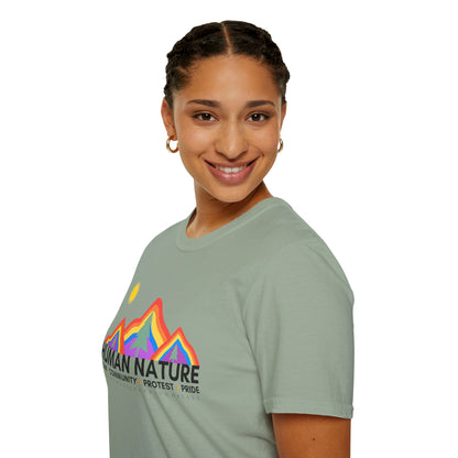 Human Nature Pride T-Shirt, Unisex Rainbow Tee, LGBTQ+ Apparel, Community Event Shirt, Gift for Equality Advocates