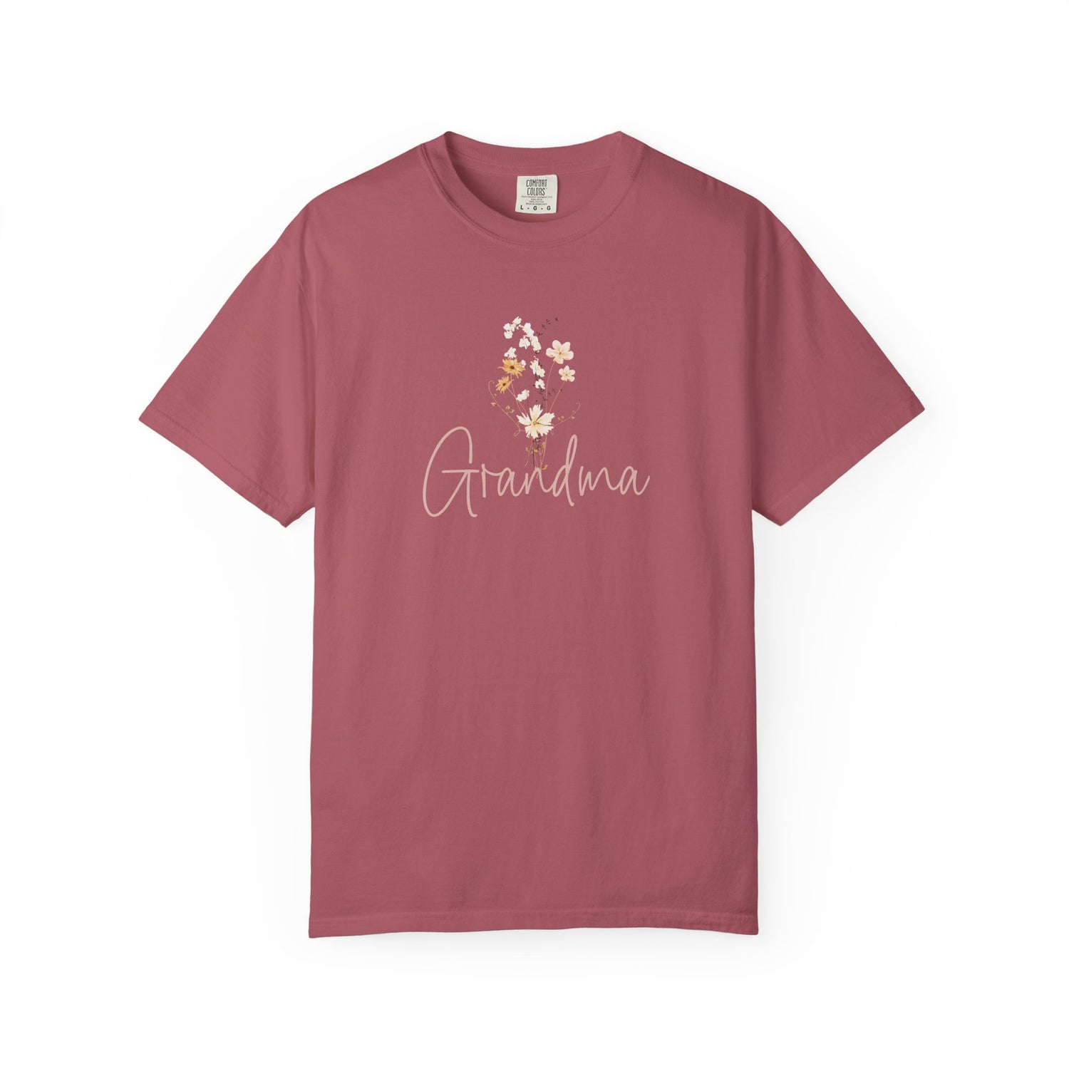 Flower Grandma Unisex Garment-Dyed T-Shirt, Gift for Grandma, Floral Tee, Mother&