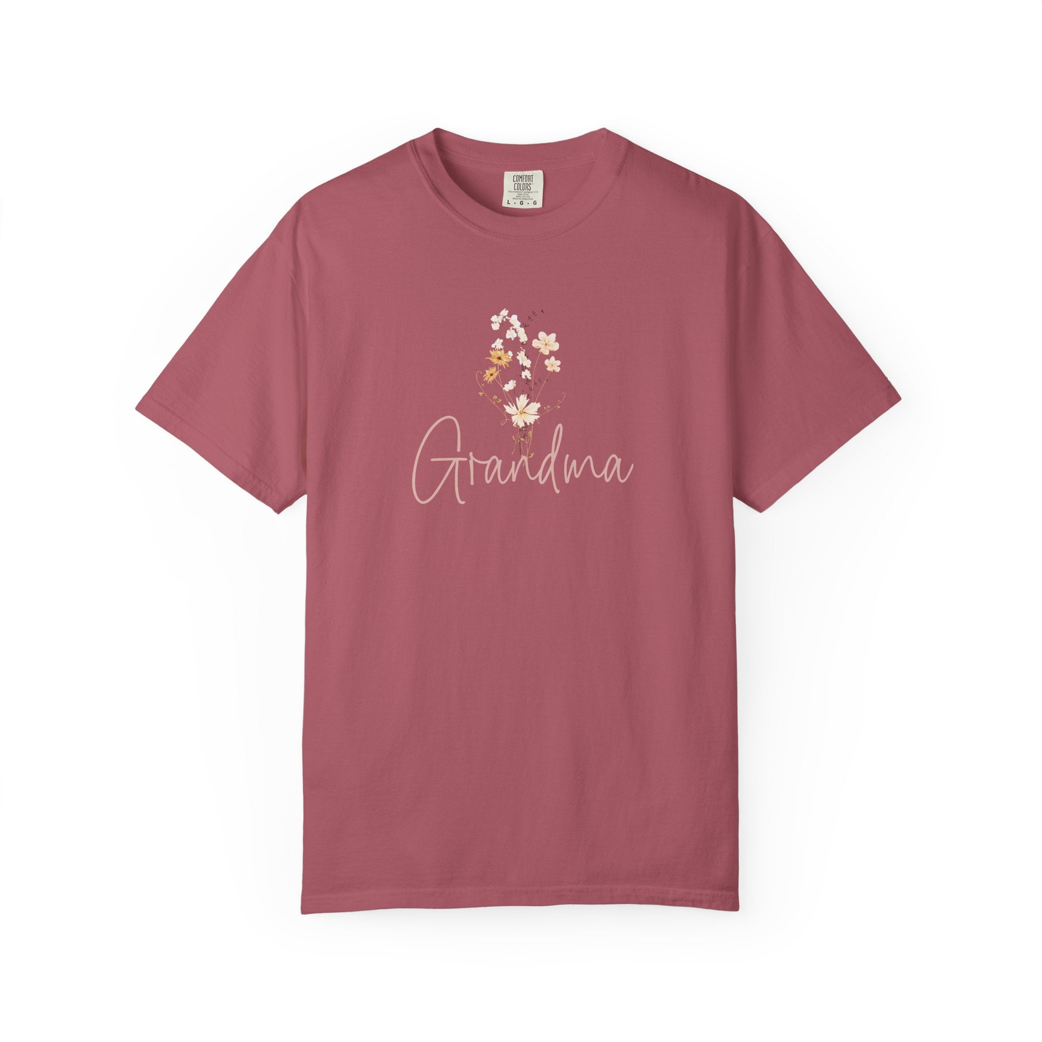 Flower Grandma Unisex Garment-Dyed T-Shirt, Gift for Grandma, Floral Tee, Mother&