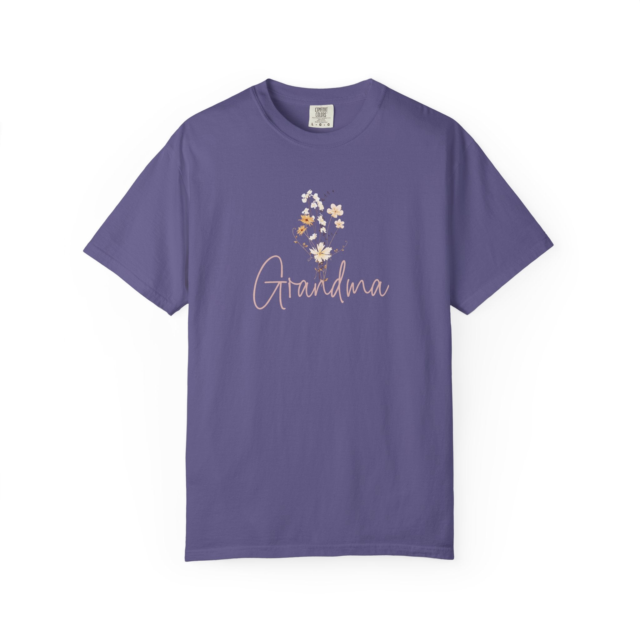 Flower Grandma Unisex Garment-Dyed T-Shirt, Gift for Grandma, Floral Tee, Mother&