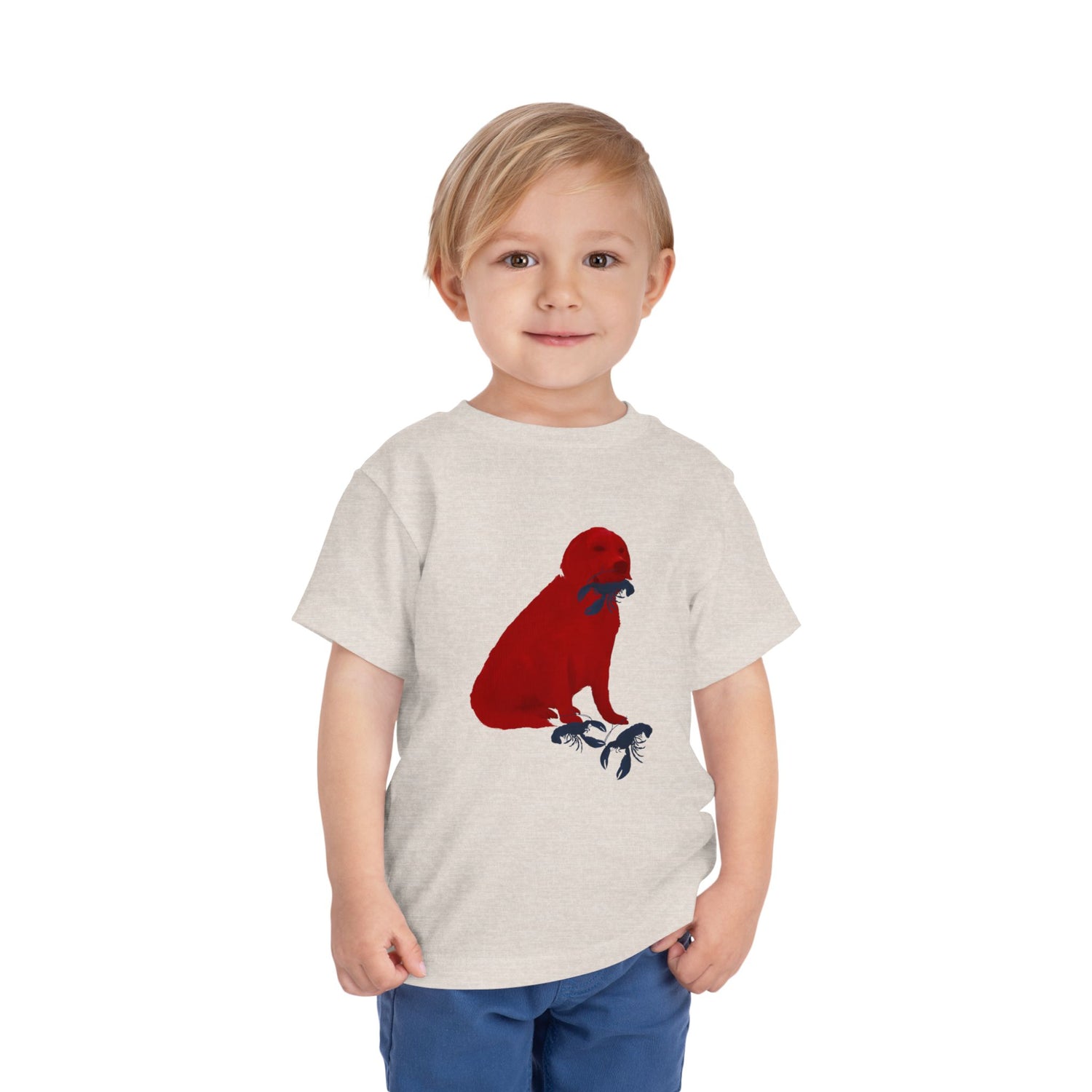Red White and Blue Patriotic Golden Retriever, Trendy Tee, Toddler Tee, Cute Kids Shirt, Fun Animal Tee, Toddler Gift, Summer Playwear, Red White Blue Kids T-Shirt