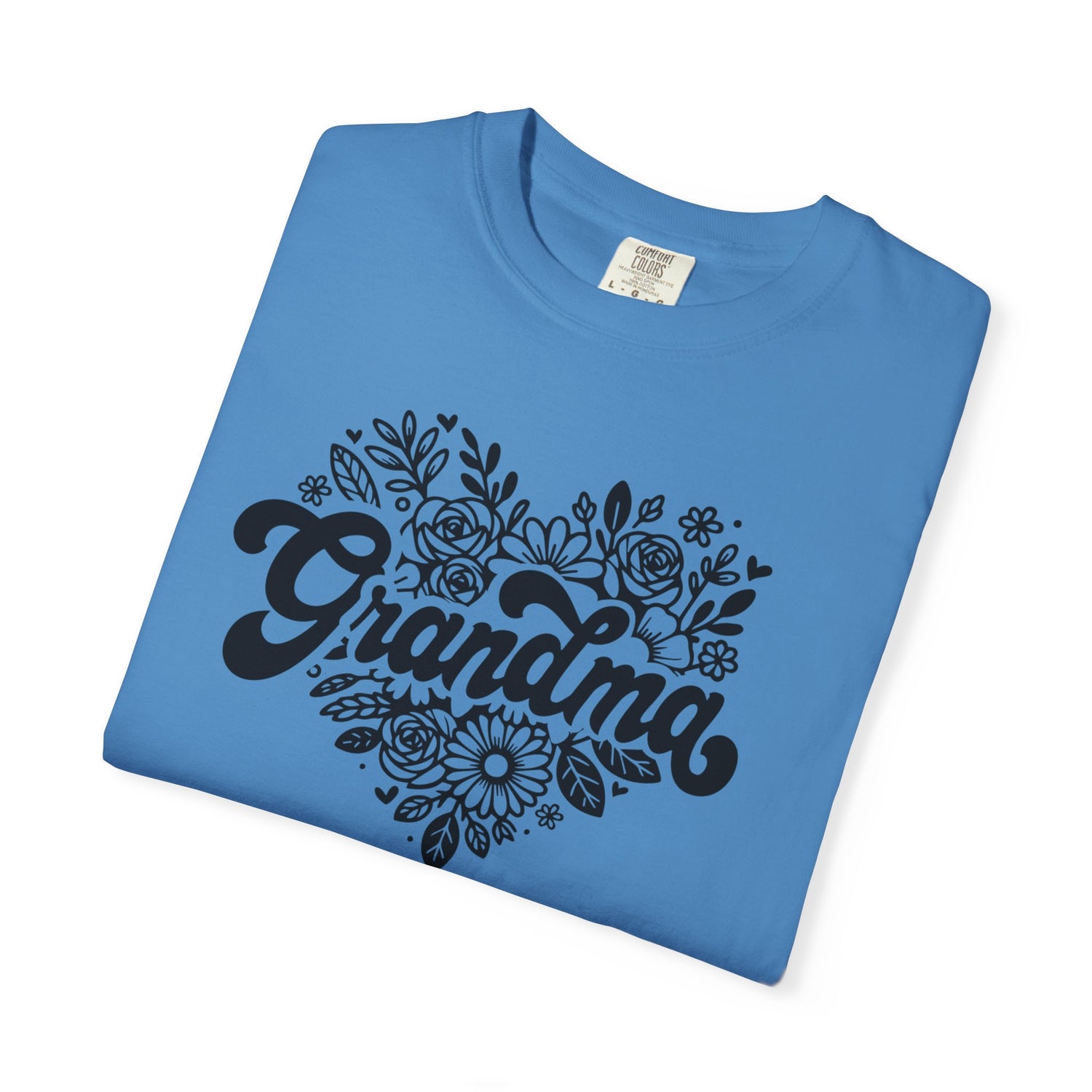 Grandma Large Center Floral Heart T-Shirt, Gift for Grandma, Mother&