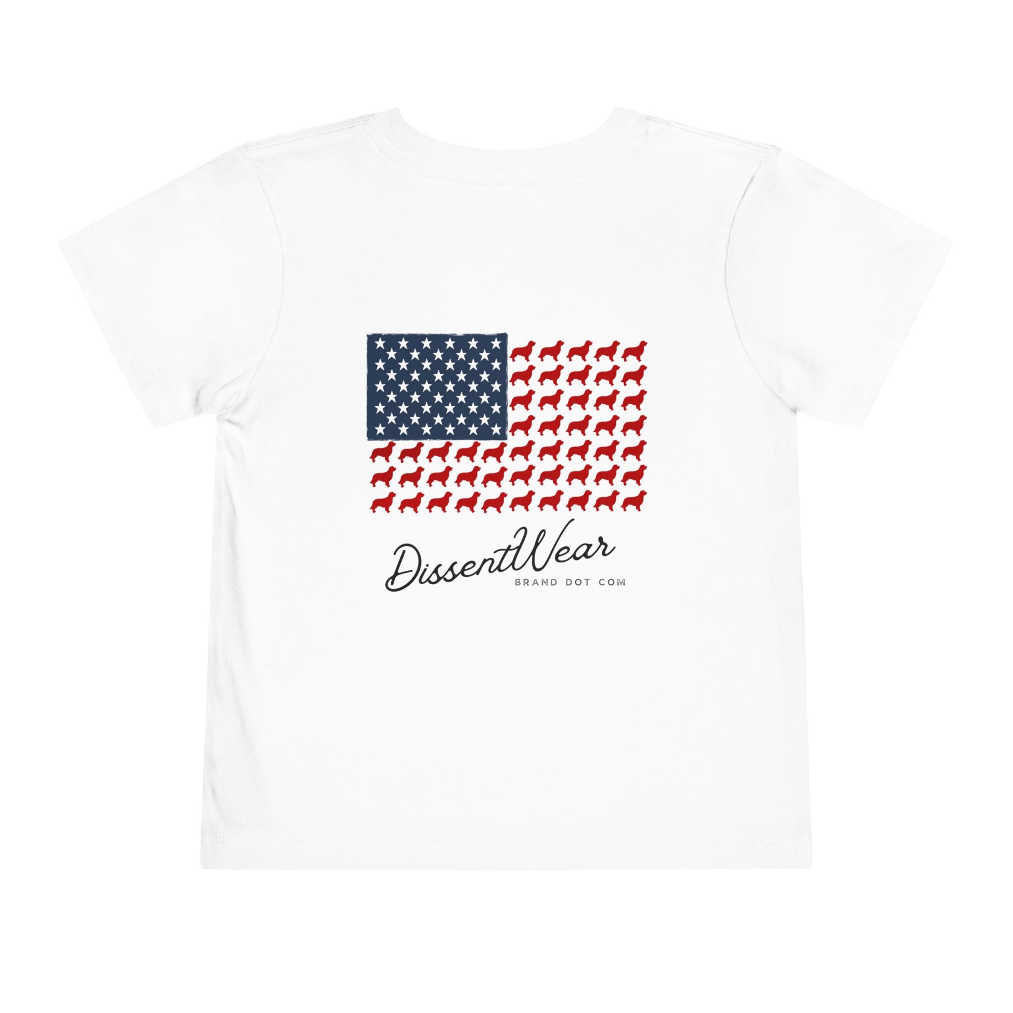 Red White and Blue Patriotic Golden Retriever, Trendy Tee, Toddler Tee, Cute Kids Shirt, Fun Animal Tee, Toddler Gift, Summer Playwear, Red White Blue Kids T-Shirt