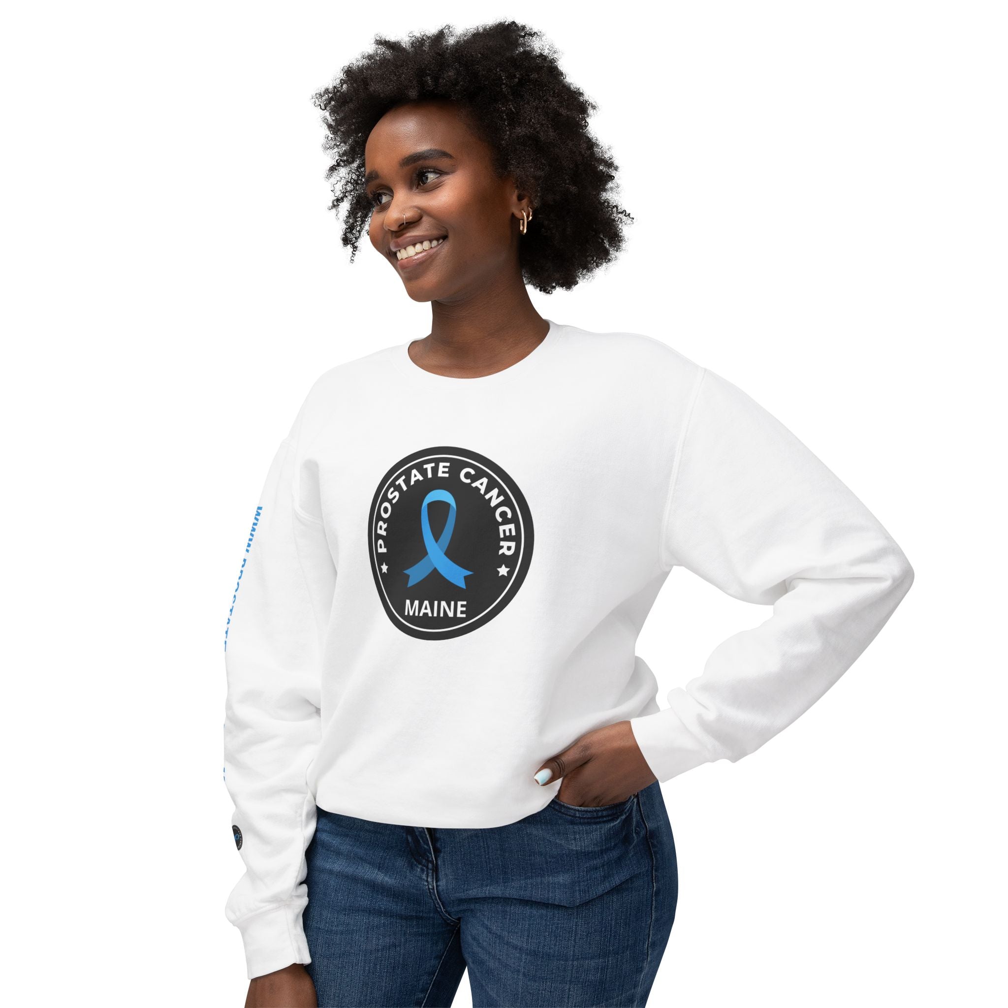 Prostate Cancer Maine Gender Neutral Lightweight Crewneck Sweatshirt