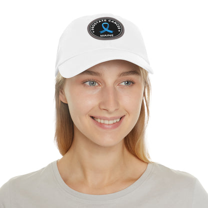 Prostate Cancer Maine Dad Hat with Leather Patch (Round)