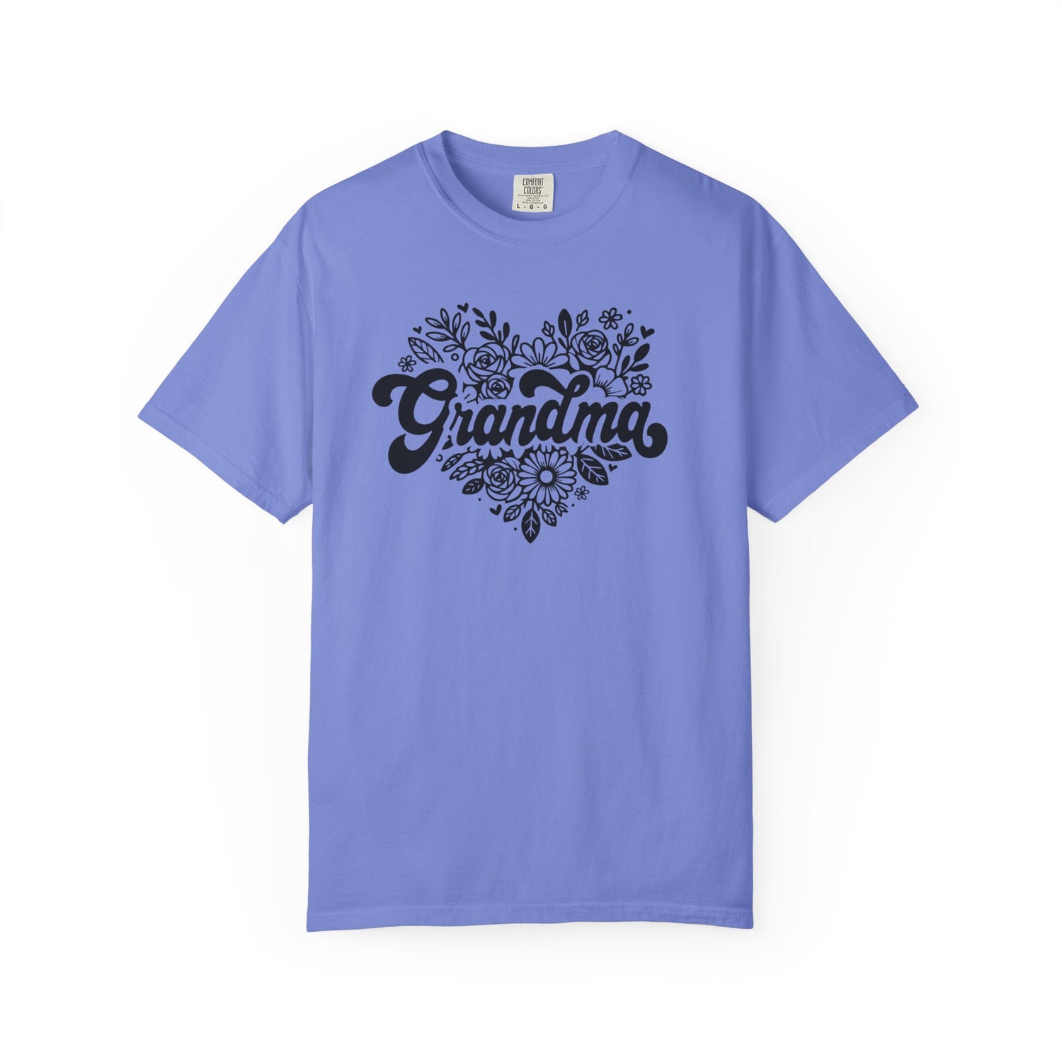 Grandma Large Center Floral Heart T-Shirt, Gift for Grandma, Mother&