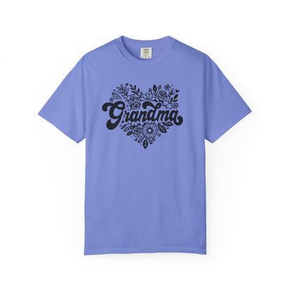 Grandma Large Center Floral Heart T-Shirt, Gift for Grandma, Mother&