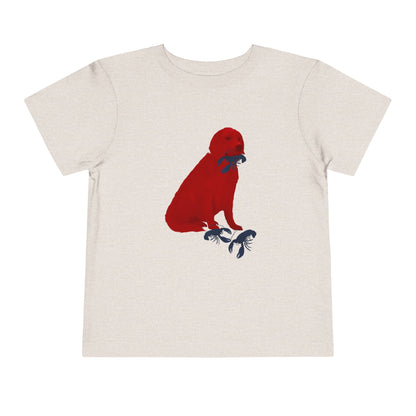 Red White and Blue Patriotic Golden Retriever, Trendy Tee, Toddler Tee, Cute Kids Shirt, Fun Animal Tee, Toddler Gift, Summer Playwear, Red White Blue Kids T-Shirt