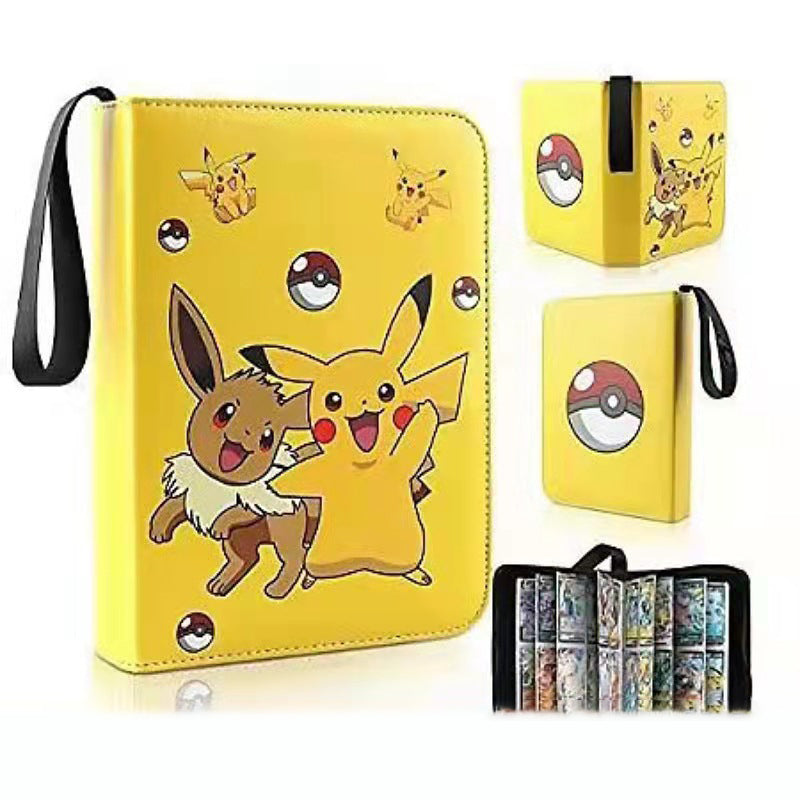 Pokémon Card Book Four Grid Pu Zipper Card Book Game Card Collection Bag Pokémon Card Book