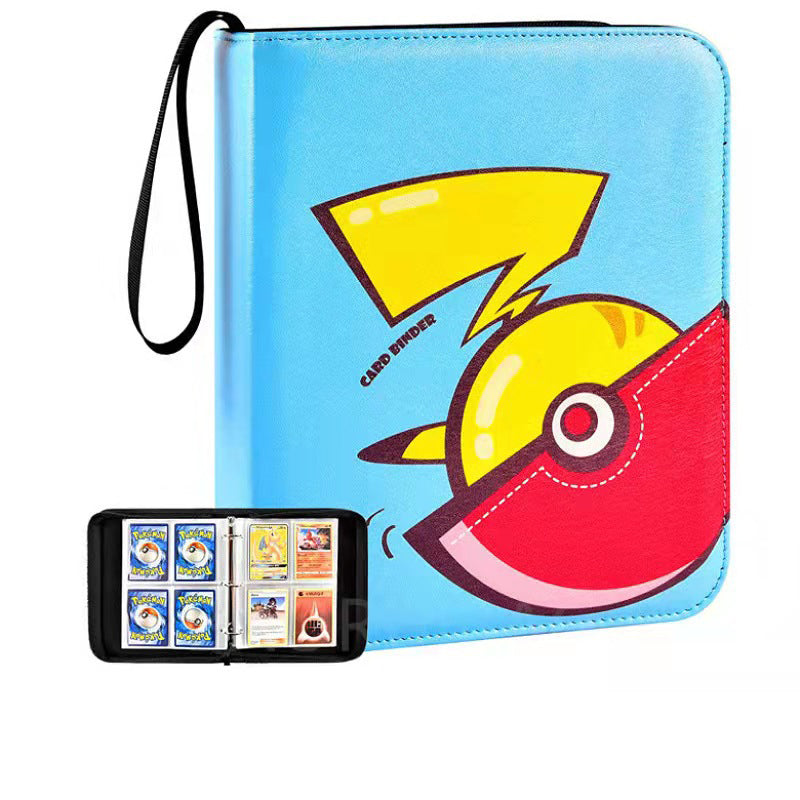 Pokémon Card Book Four Grid Pu Zipper Card Book Game Card Collection Bag Pokémon Card Book