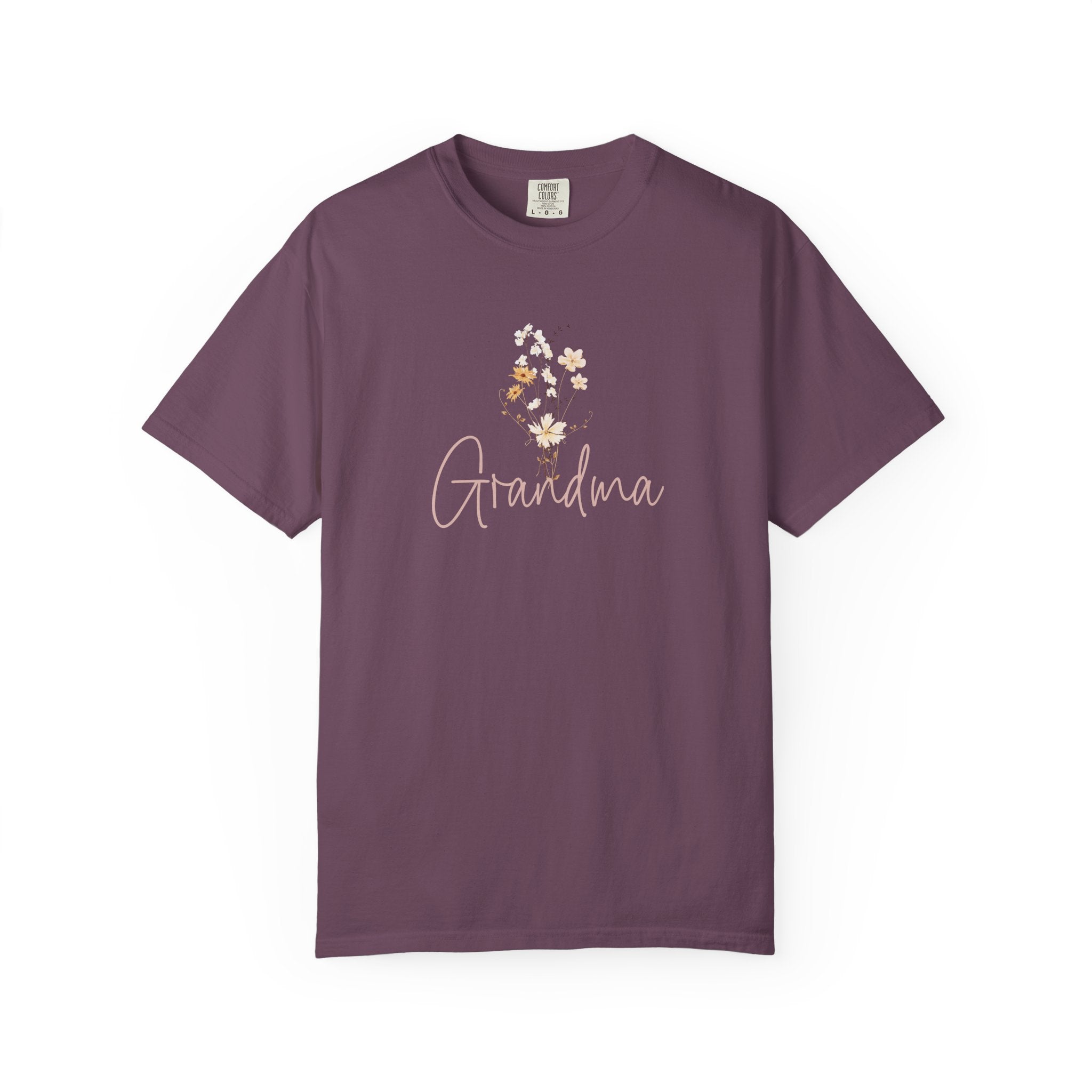 Flower Grandma Unisex Garment-Dyed T-Shirt, Gift for Grandma, Floral Tee, Mother&