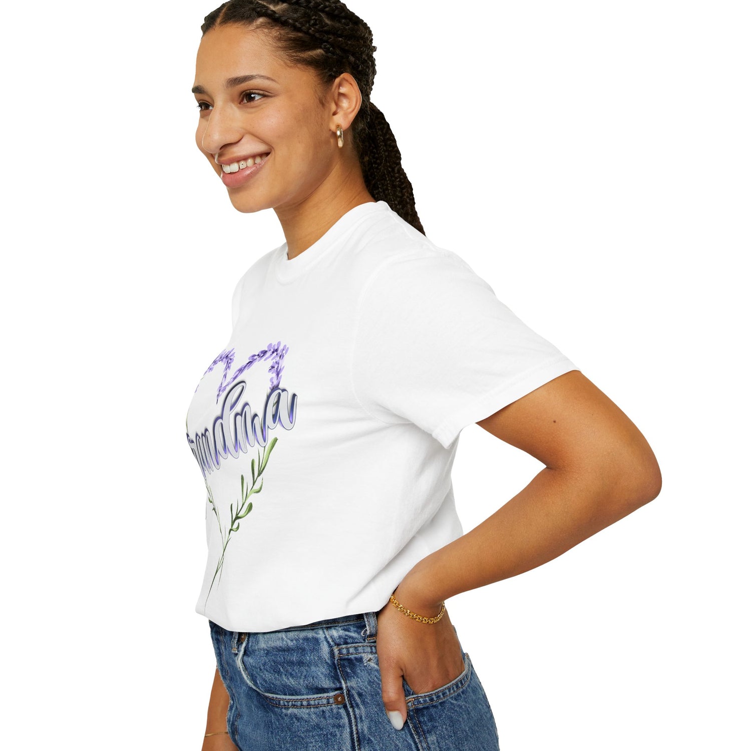 Grandma Purple Flower 3D T-Shirt, Gift for Grandmother, Mother&