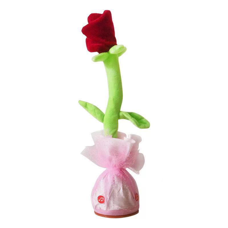 Can Sing And Dance Charging Simulation Rose Flower Plush Valentine&