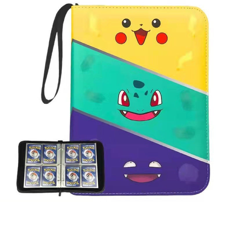 Pokémon Card Book Four Grid Pu Zipper Card Book Game Card Collection Bag Pokémon Card Book