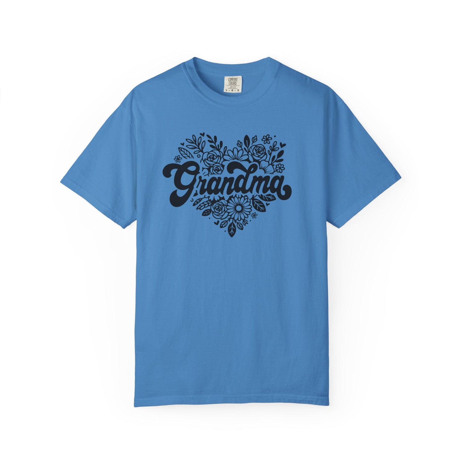 Grandma Large Center Floral Heart T-Shirt, Gift for Grandma, Mother&