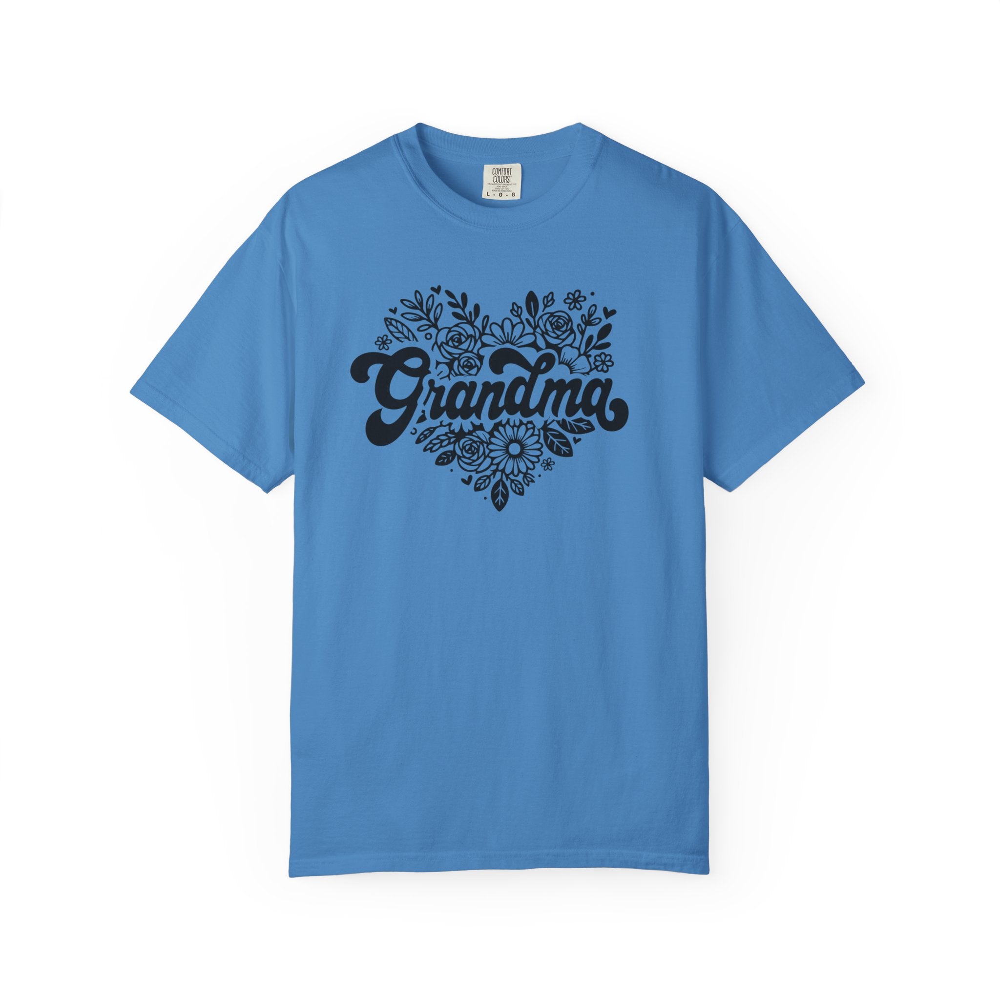 Grandma Large Center Floral Heart T-Shirt, Gift for Grandma, Mother&