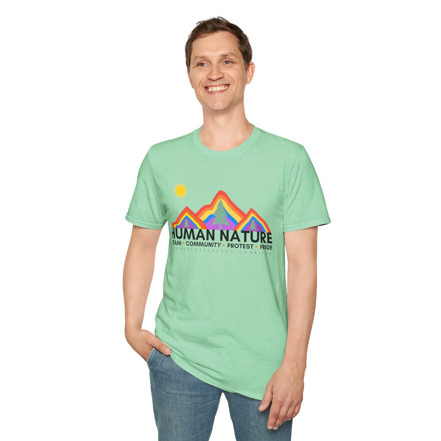 Human Nature Pride T-Shirt, Unisex Rainbow Tee, LGBTQ+ Apparel, Community Event Shirt, Gift for Equality Advocates