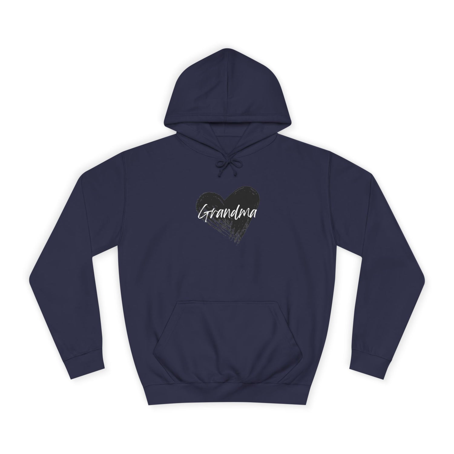 GRANDMA College Hoodie with Heart Design, Cozy College Apparel, Casual Sweatshirt, Gift for Students, Perfect for Campus Life, Trendy Hoodie