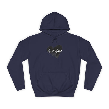 GRANDMA College Hoodie with Heart Design, Cozy College Apparel, Casual Sweatshirt, Gift for Students, Perfect for Campus Life, Trendy Hoodie