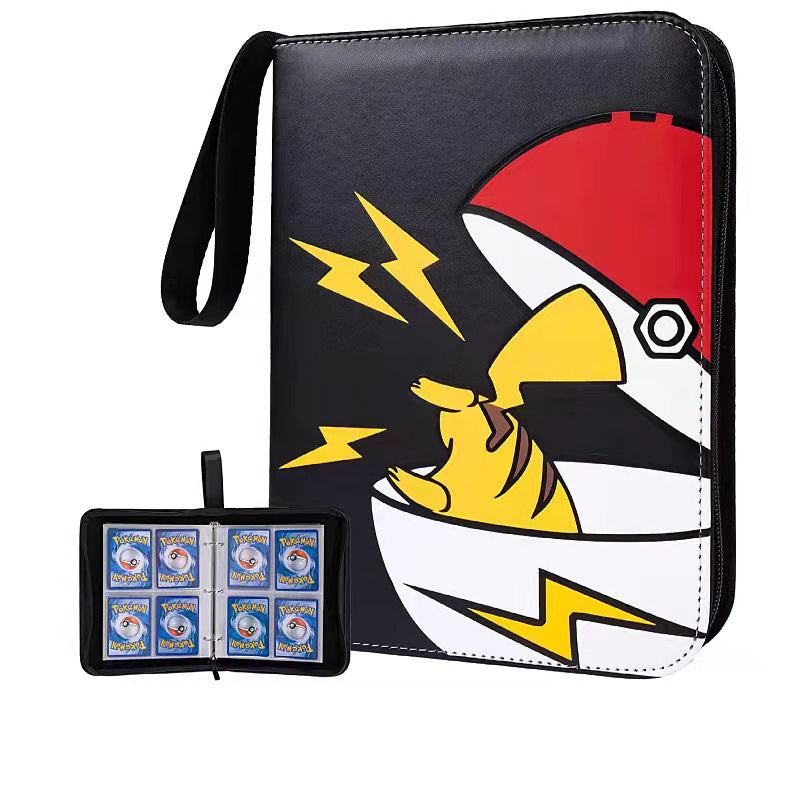 Pokémon Card Book Four Grid Pu Zipper Card Book Game Card Collection Bag Pokémon Card Book