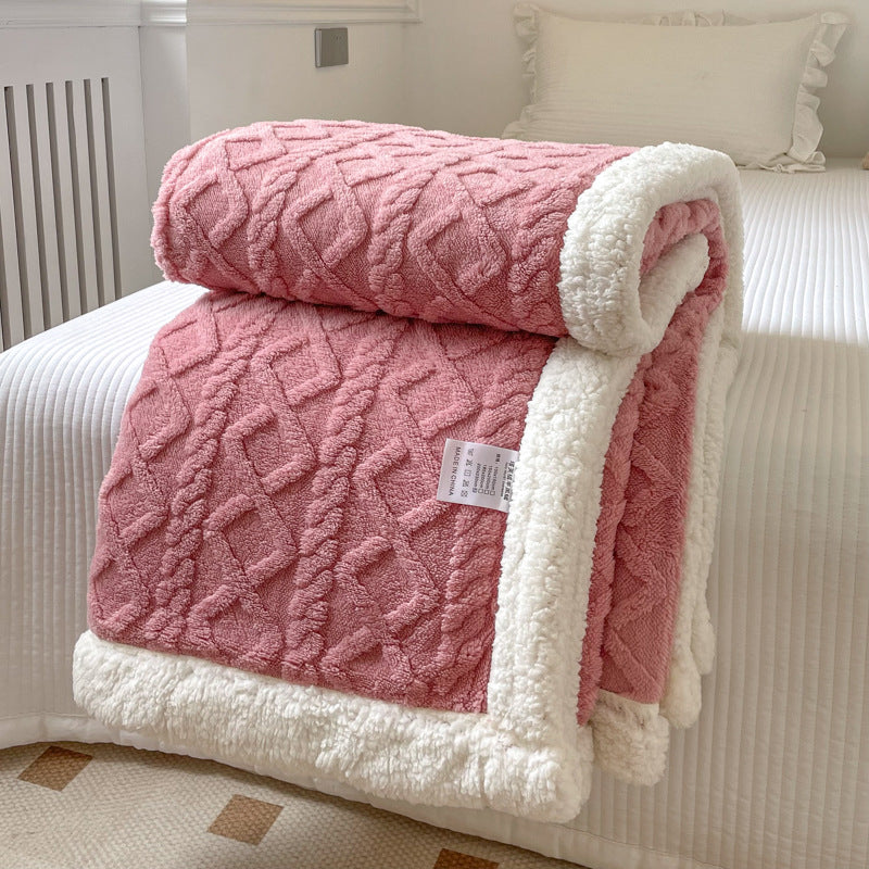 Double-Layer Polar Blanket (Autumn/Winter) – Thick Warm Soft Fleece for Office Naps, Sofa Beds