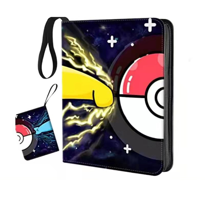 Pokémon Card Book Four Grid Pu Zipper Card Book Game Card Collection Bag Pokémon Card Book