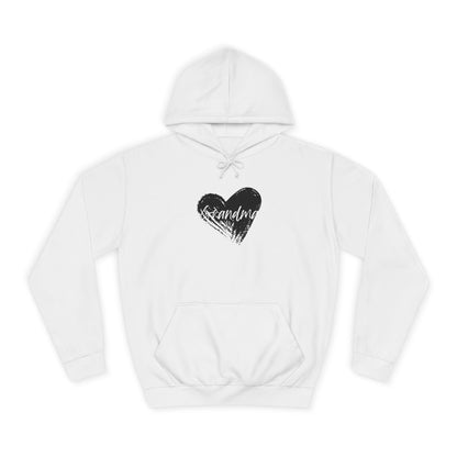 GRANDMA College Hoodie with Heart Design, Cozy College Apparel, Casual Sweatshirt, Gift for Students, Perfect for Campus Life, Trendy Hoodie