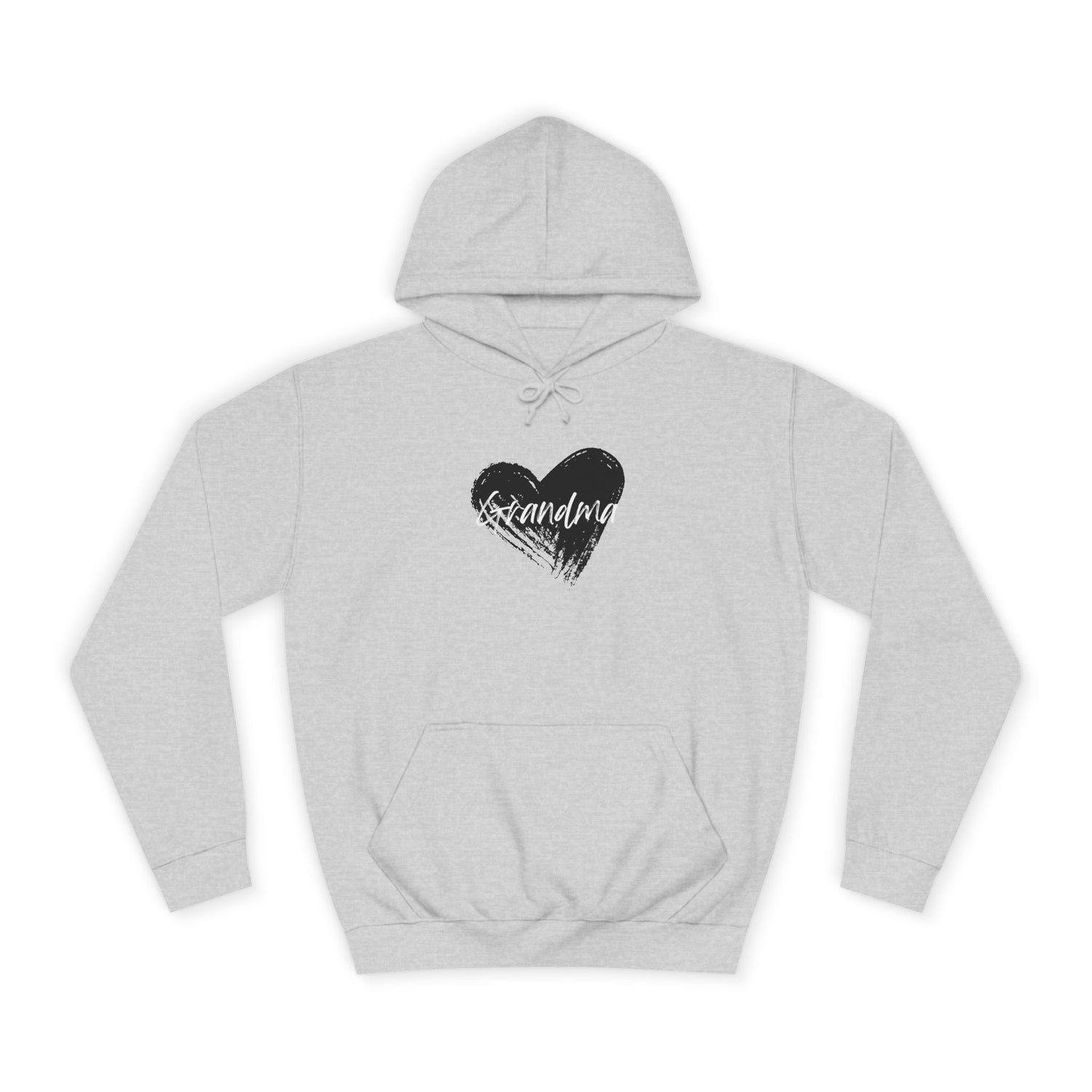 GRANDMA College Hoodie with Heart Design, Cozy College Apparel, Casual Sweatshirt, Gift for Students, Perfect for Campus Life, Trendy Hoodie