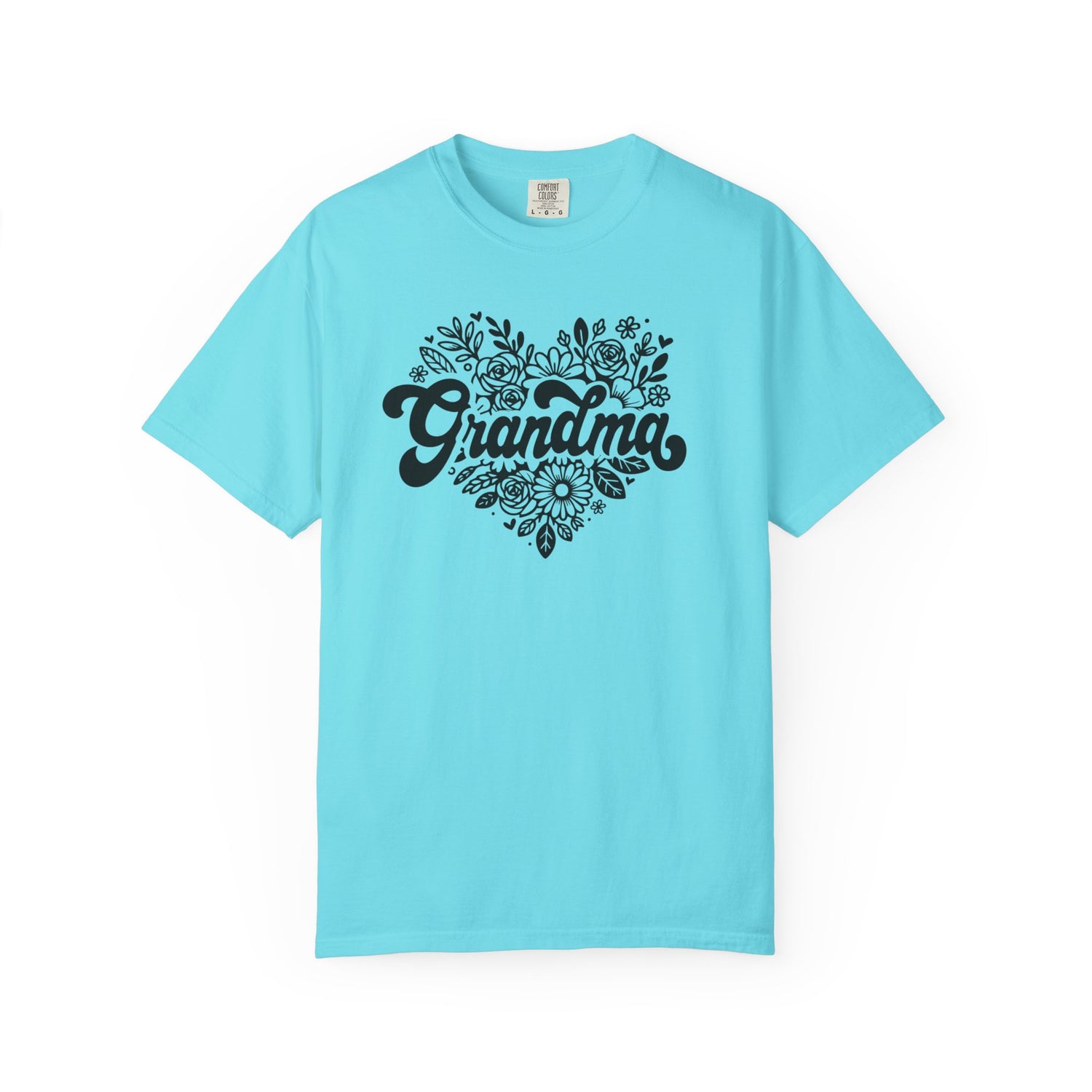 Grandma Large Center Floral Heart T-Shirt, Gift for Grandma, Mother&