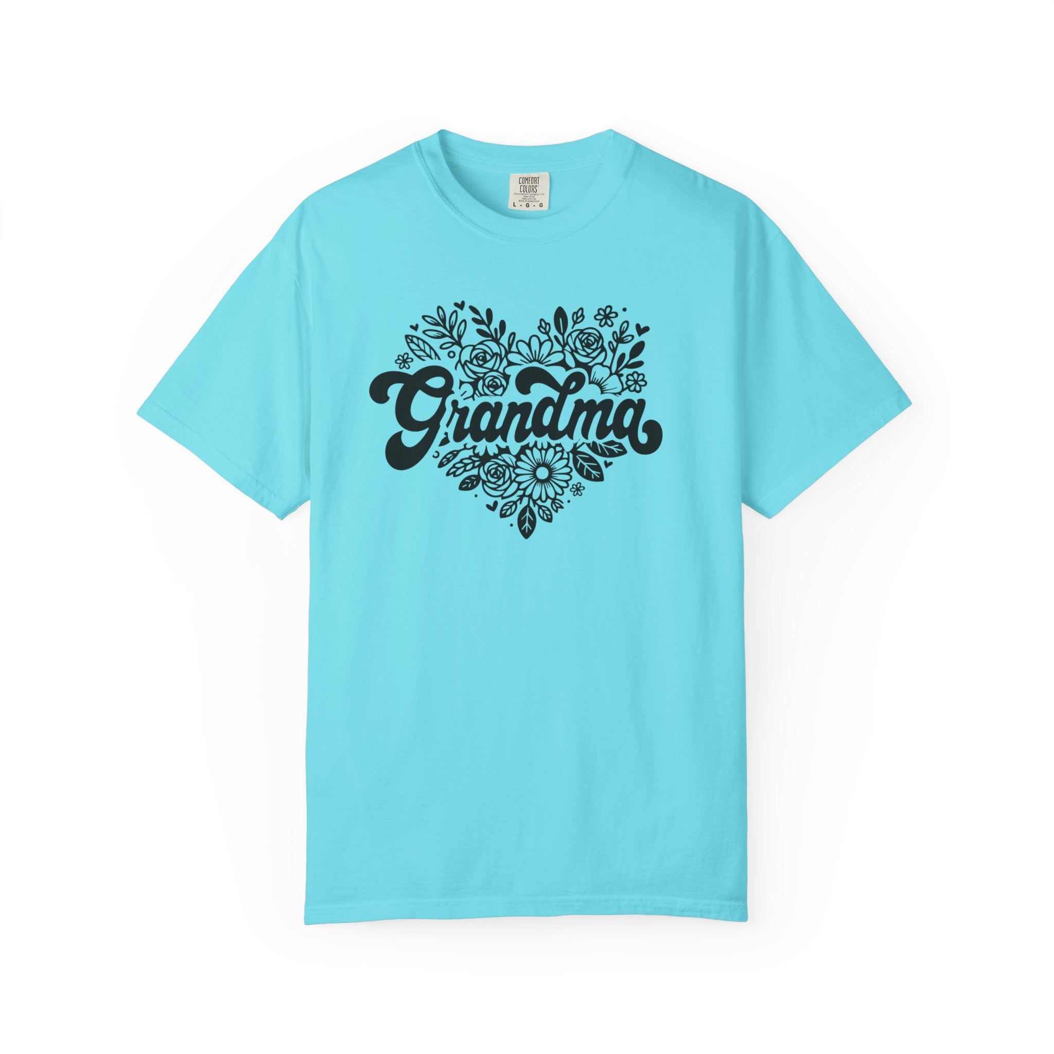 Grandma Large Center Floral Heart T-Shirt, Gift for Grandma, Mother&