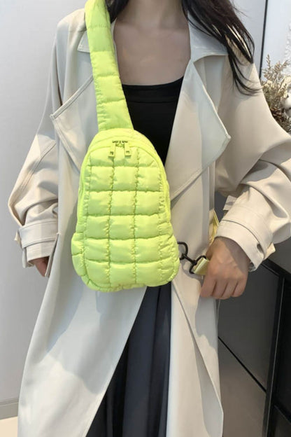 Quilted Nylon Crossbody  Bag