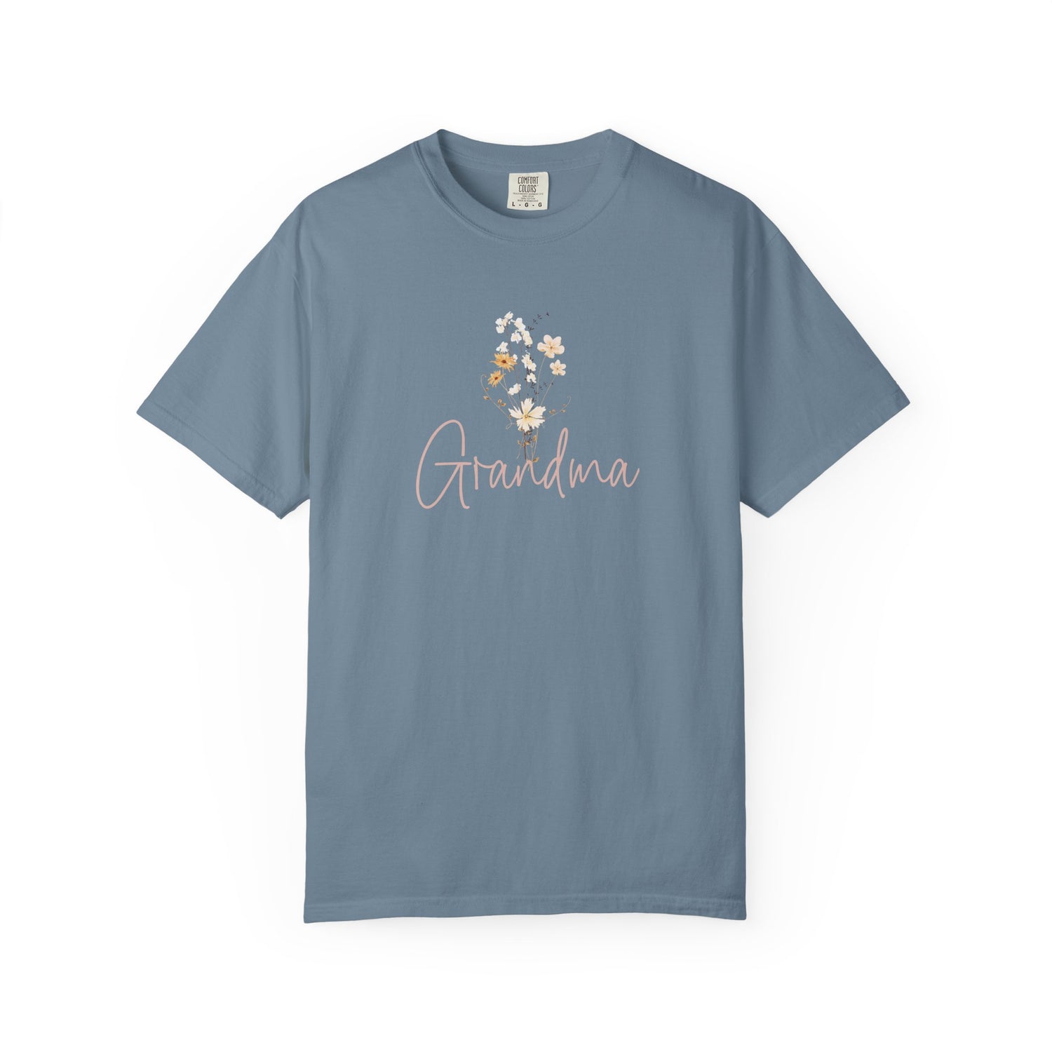 Flower Grandma Unisex Garment-Dyed T-Shirt, Gift for Grandma, Floral Tee, Mother&