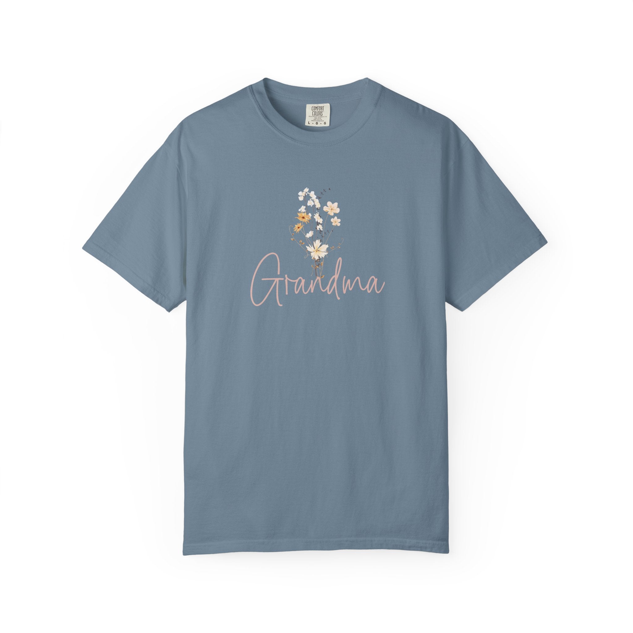 Flower Grandma Unisex Garment-Dyed T-Shirt, Gift for Grandma, Floral Tee, Mother&